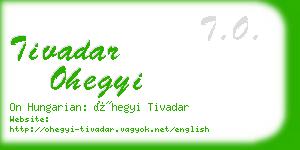 tivadar ohegyi business card